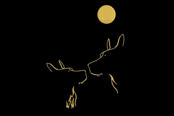 Dogs in the Moonlight, Minimalistic: A Seasonal Embroidery Review