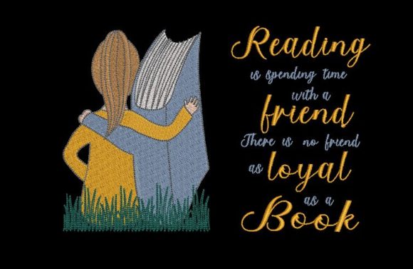 Girl, Book and a Quote Combined for Small Shops